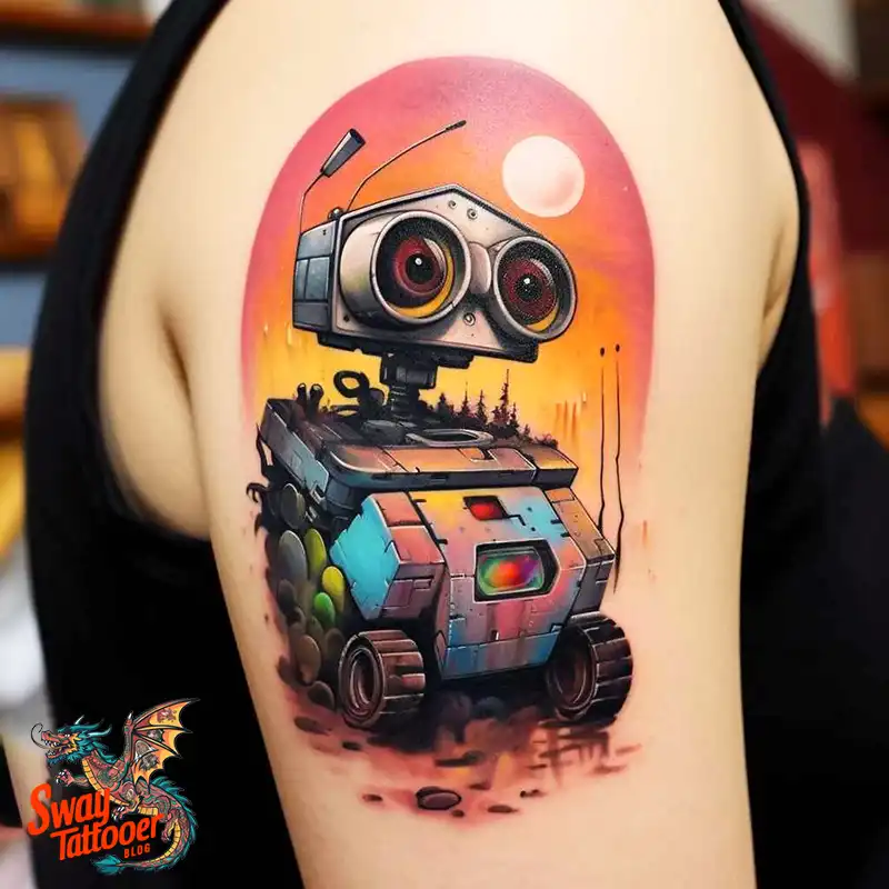 100 Wall-E Tattoo Designs: Love, Curiosity, and Robots 87 wall-e tattoo