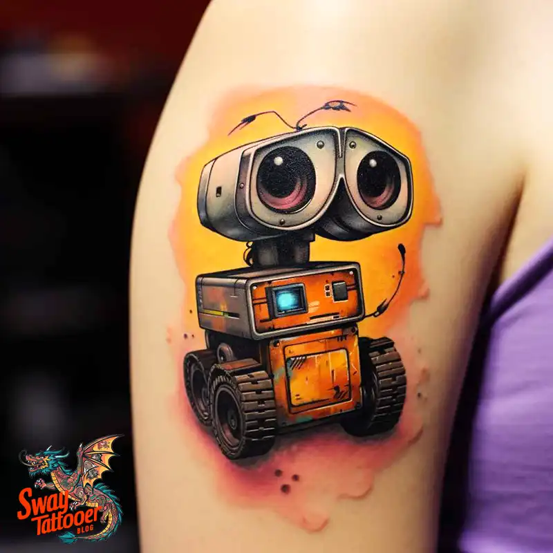 100 Wall-E Tattoo Designs: Love, Curiosity, and Robots 71 wall-e tattoo