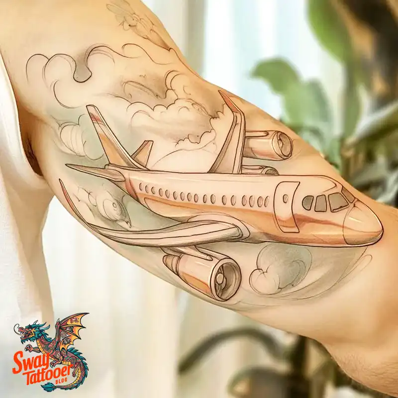 80 Airplane Tattoo Designs: Ink Ideas for Sky Enthusiasts 44 Airplane Tattoo