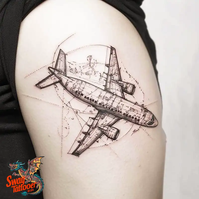 80 Airplane Tattoo Designs: Ink Ideas for Sky Enthusiasts 32 Airplane Tattoo