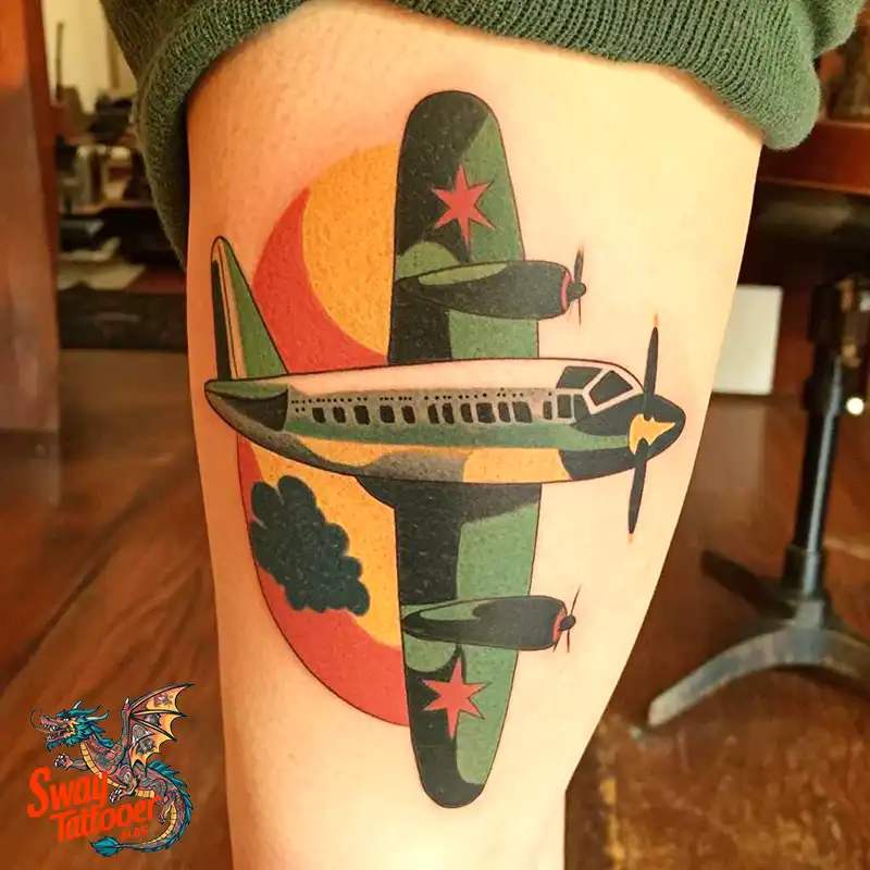80 Airplane Tattoo Designs: Ink Ideas for Sky Enthusiasts 29 Airplane Tattoo
