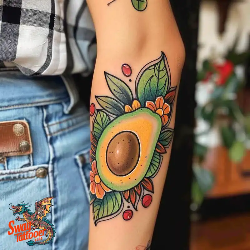 100 Avocado Tattoo Designs: Trendy Ink with Deep Meaning 2 Avocado tattoo