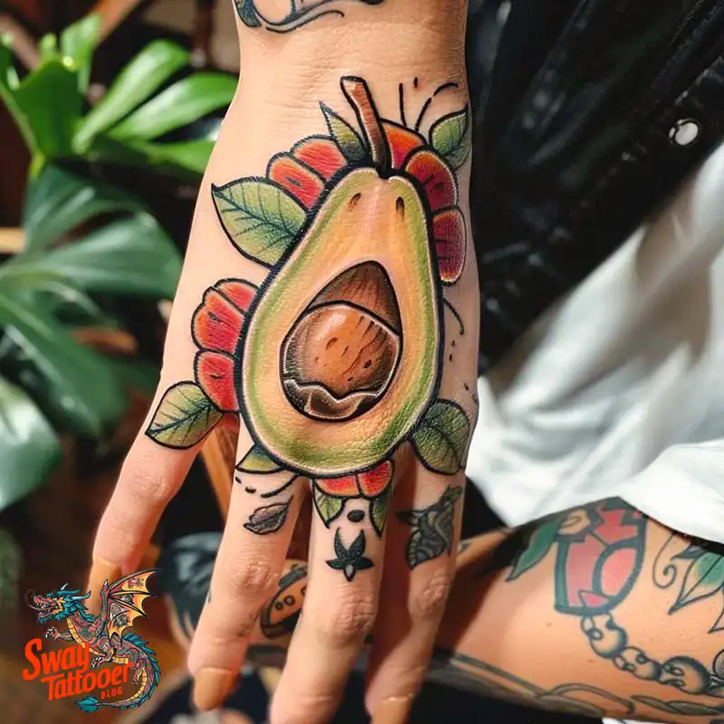 100 Avocado Tattoo Designs: Trendy Ink with Deep Meaning 1 Avocado tattoo