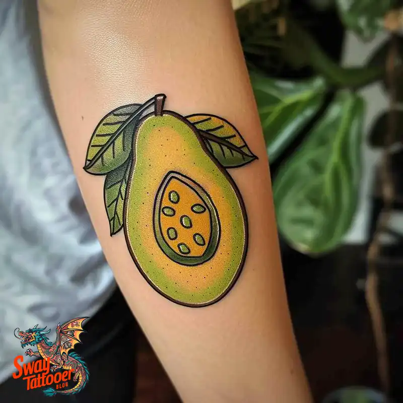 100 Avocado Tattoo Designs: Trendy Ink with Deep Meaning 92 Avocado tattoo