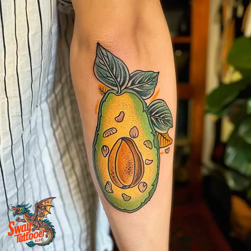 100 Avocado Tattoo Designs: Trendy Ink with Deep Meaning 91 Avocado tattoo