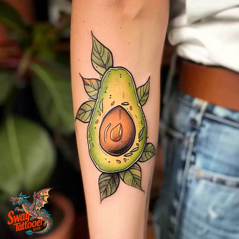 100 Avocado Tattoo Designs: Trendy Ink with Deep Meaning 87 Avocado tattoo