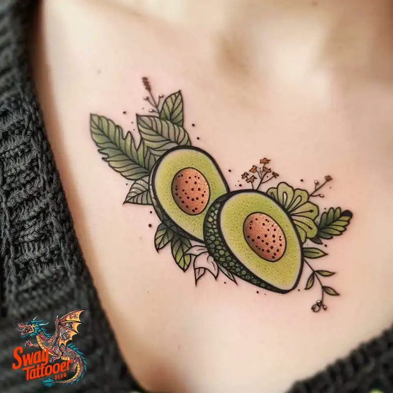 100 Avocado Tattoo Designs: Trendy Ink with Deep Meaning 98 Avocado tattoo