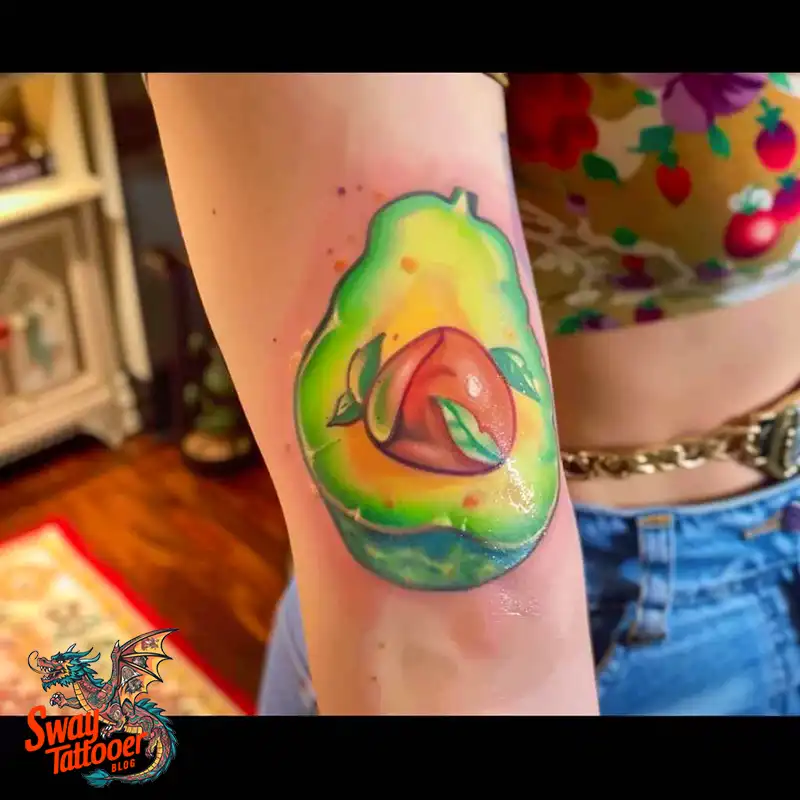 100 Avocado Tattoo Designs: Trendy Ink with Deep Meaning 53 Avocado tattoo
