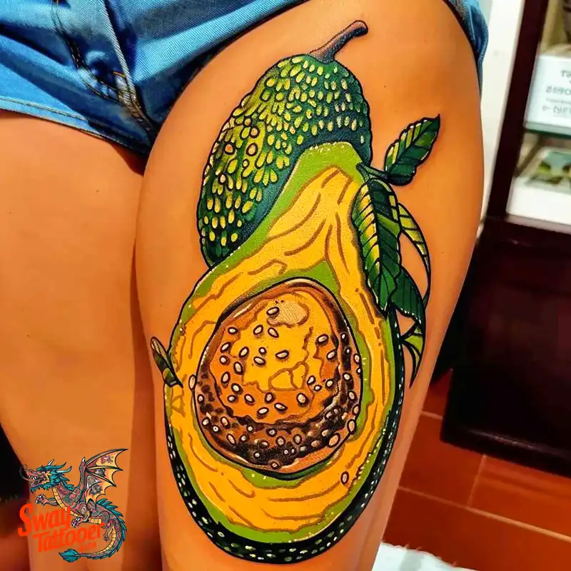 100 Avocado Tattoo Designs: Trendy Ink with Deep Meaning 46 Avocado tattoo