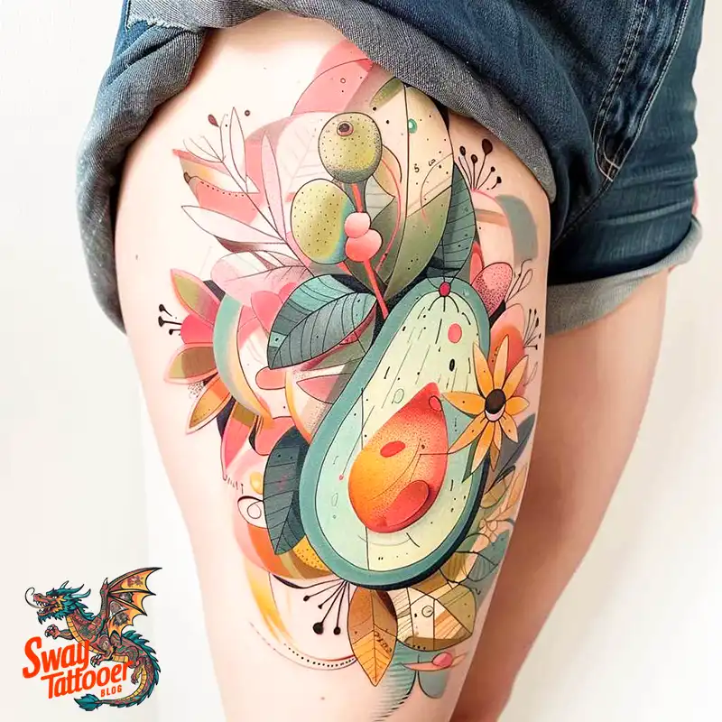 100 Avocado Tattoo Designs: Trendy Ink with Deep Meaning 45 Avocado tattoo