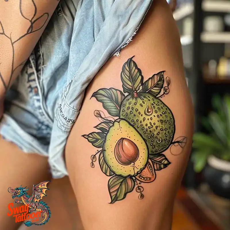 100 Avocado Tattoo Designs: Trendy Ink with Deep Meaning 43 Avocado tattoo