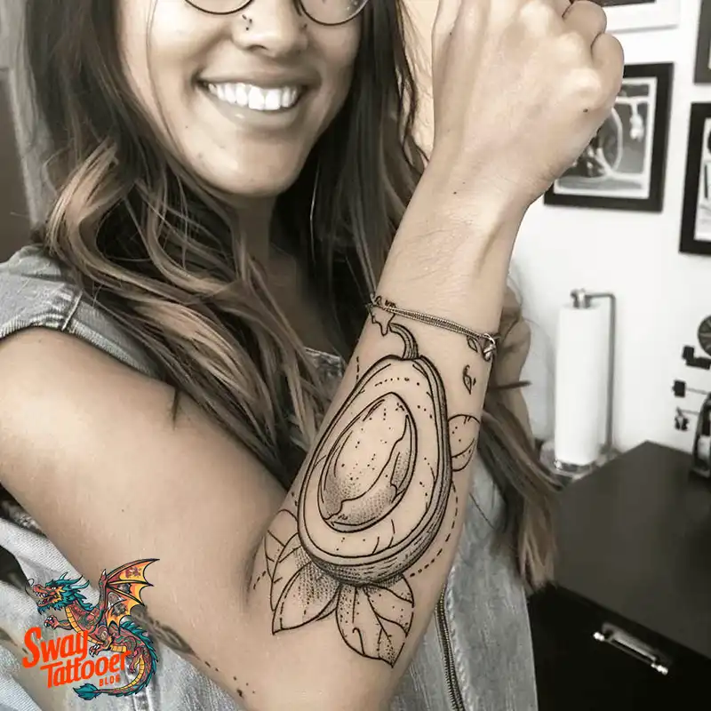 100 Avocado Tattoo Designs: Trendy Ink with Deep Meaning 42 Avocado tattoo