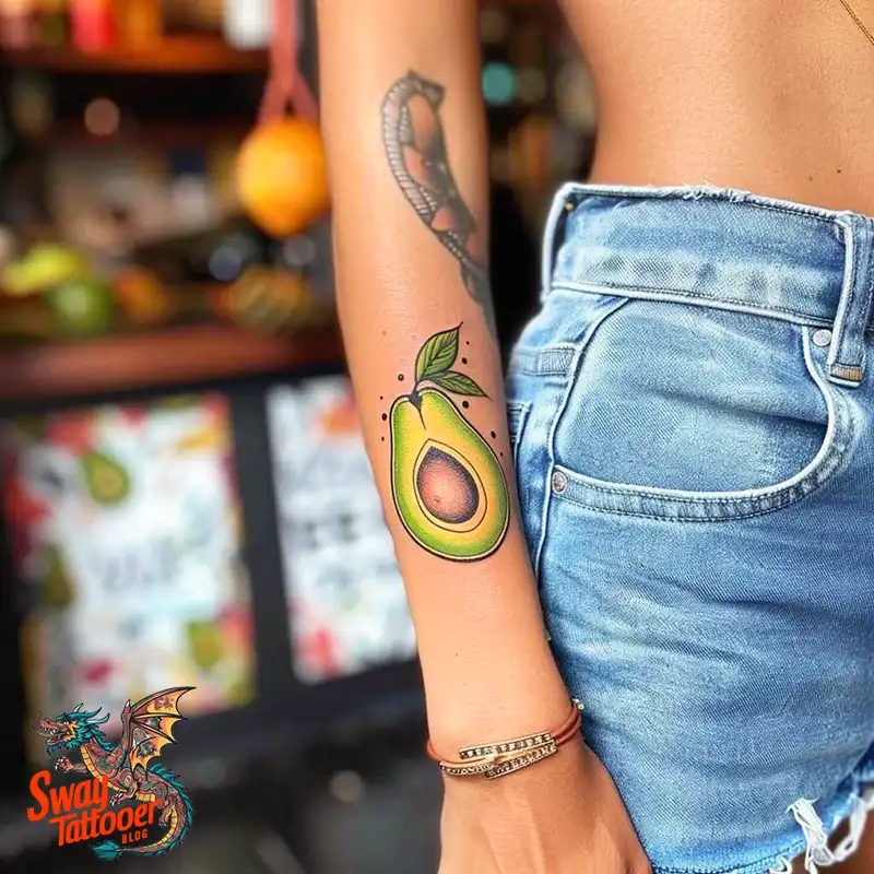 100 Avocado Tattoo Designs: Trendy Ink with Deep Meaning 33 Avocado tattoo