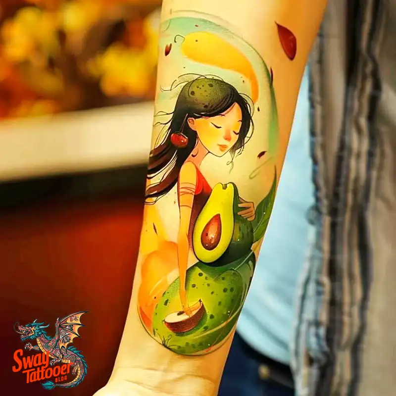 100 Avocado Tattoo Designs: Trendy Ink with Deep Meaning 27 Avocado tattoo