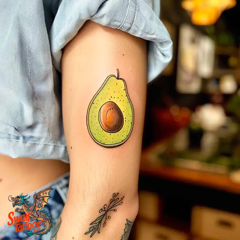 100 Avocado Tattoo Designs: Trendy Ink with Deep Meaning 21 Avocado tattoo