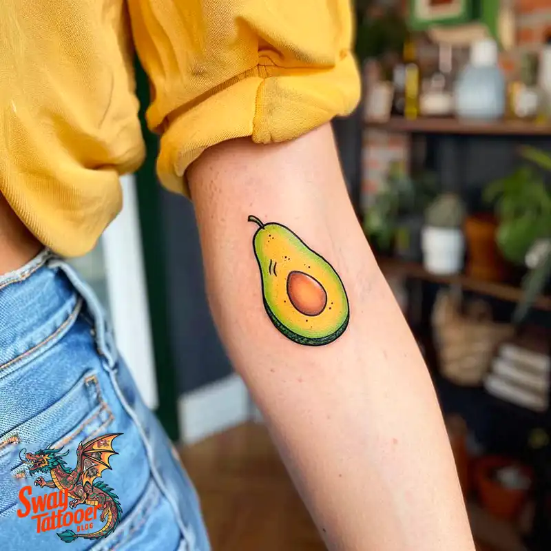 100 Avocado Tattoo Designs: Trendy Ink with Deep Meaning 13 Avocado tattoo