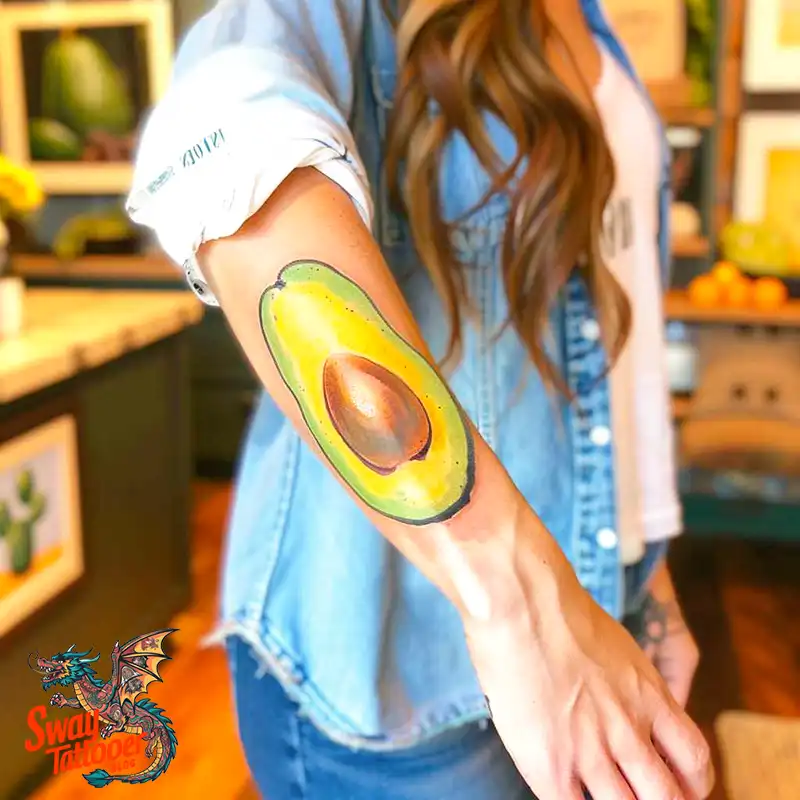 100 Avocado Tattoo Designs: Trendy Ink with Deep Meaning 11 Avocado tattoo