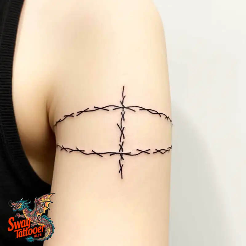 100 Barbed Wire Tattoo Design Ideas with a Sharp Edge 66 Barbed Wire Tattoo