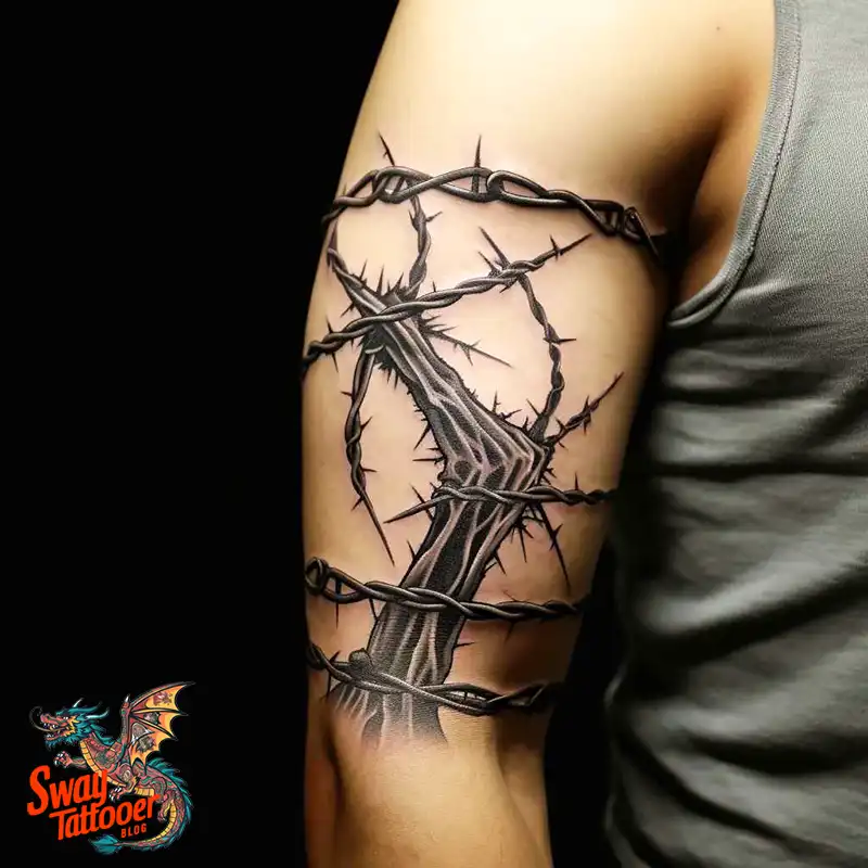 100 Barbed Wire Tattoo Design Ideas with a Sharp Edge 58 Barbed Wire Tattoo