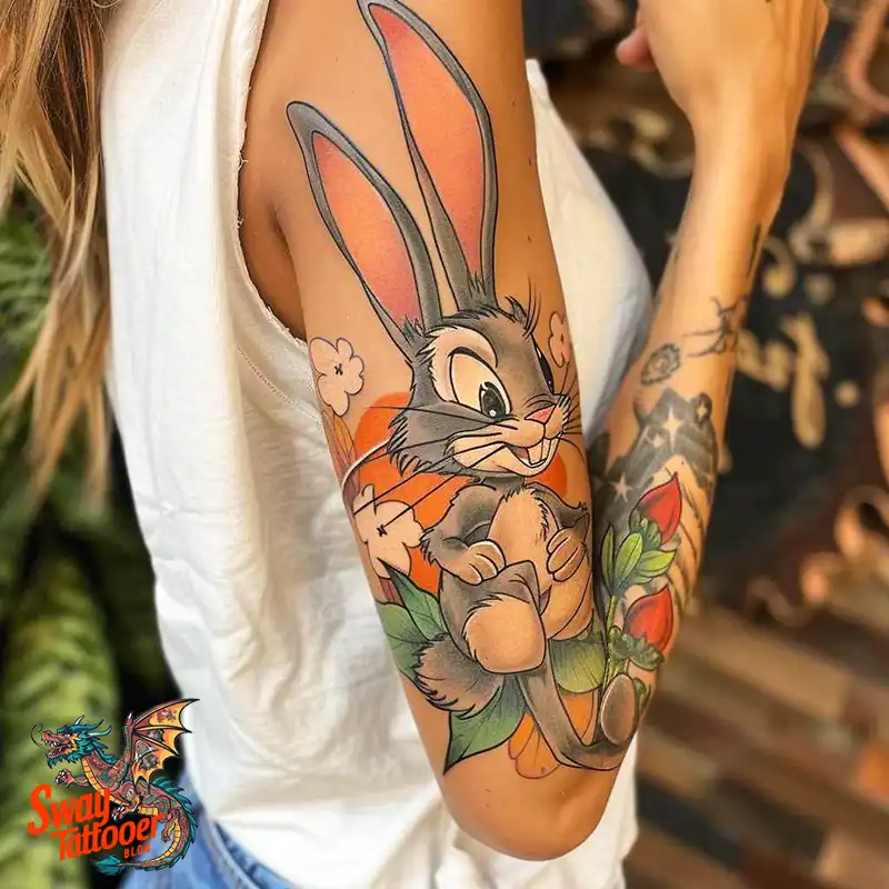 50 Bugs Bunny Tattoo Designs: Meaning, Styles & Ideas 11 Bugs Bunny Tattoo
