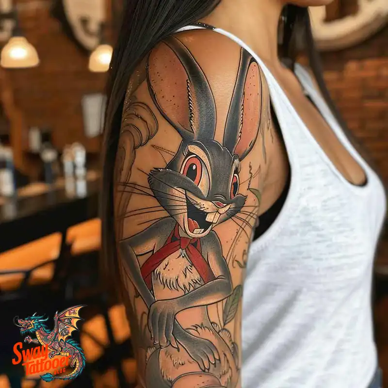 50 Bugs Bunny Tattoo Designs: Meaning, Styles & Ideas 9 Bugs Bunny Tattoo