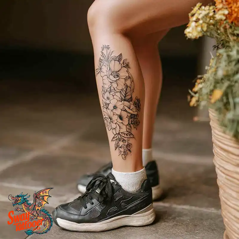 100 Calf Tattoos for Women: Symbolism, Trends & Aftercare 18 Calf Tattoo for Women