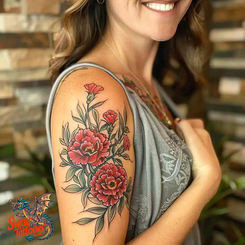 200 Carnation Flower Tattoos: Blooming Ink Designs 96 Carnation Flower Tattoo