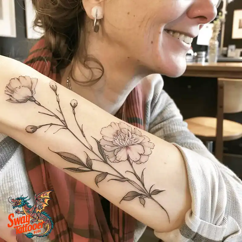 200 Carnation Flower Tattoos: Blooming Ink Designs 12 Carnation Flower Tattoo