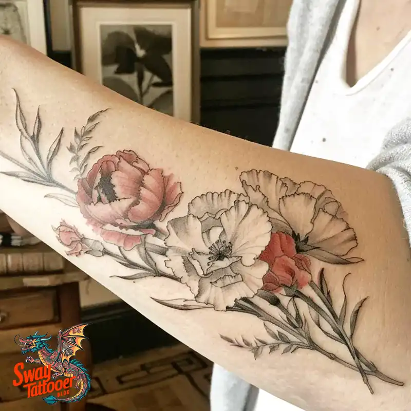 200 Carnation Flower Tattoos: Blooming Ink Designs 8 Carnation Flower Tattoo
