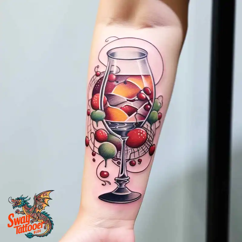 50 Wine Glass Tattoo Designs: Elegant Ink for the Sipper 45 Wine Glass Tattoo