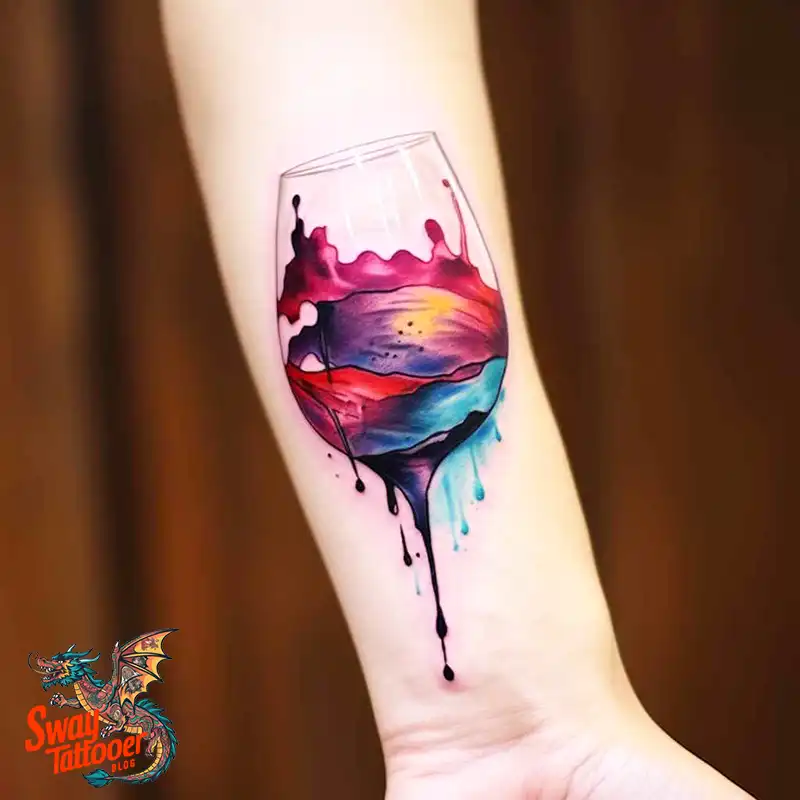 50 Wine Glass Tattoo Designs: Elegant Ink for the Sipper 32 Wine Glass Tattoo
