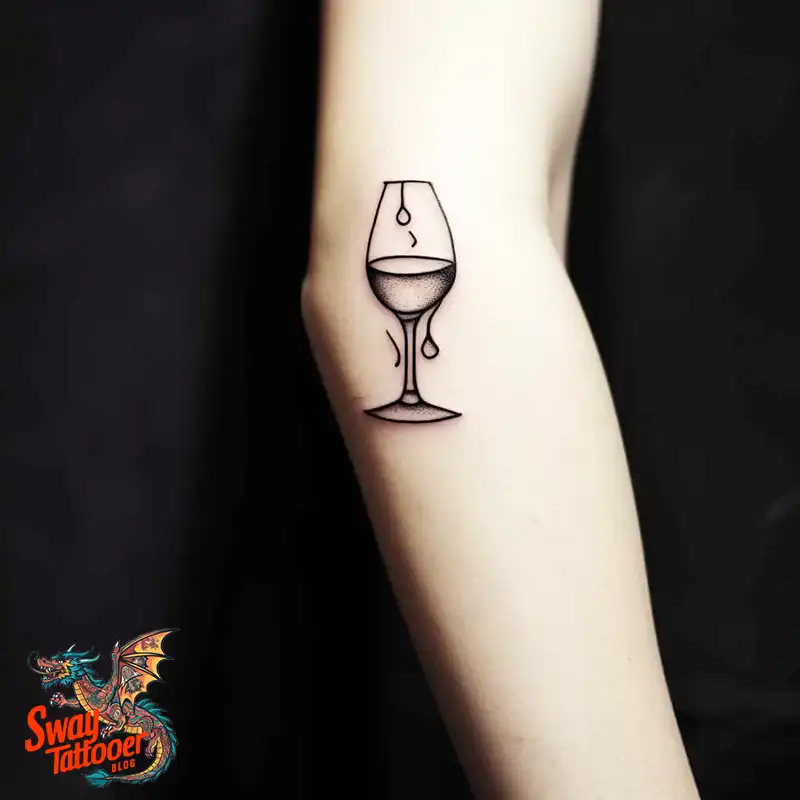 50 Wine Glass Tattoo Designs: Elegant Ink for the Sipper 30 Wine Glass Tattoo