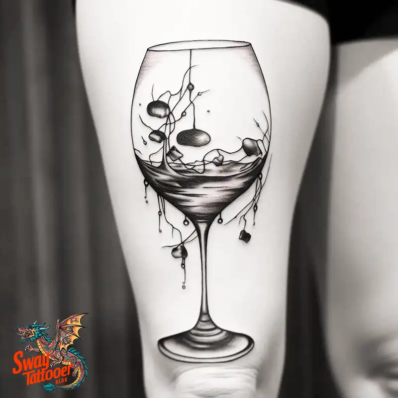 50 Wine Glass Tattoo Designs: Elegant Ink for the Sipper 36 Wine Glass Tattoo