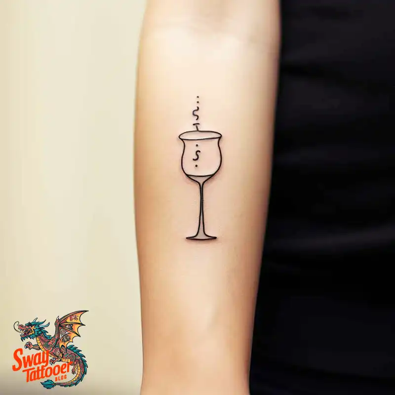 50 Wine Glass Tattoo Designs: Elegant Ink for the Sipper 26 Wine Glass Tattoo