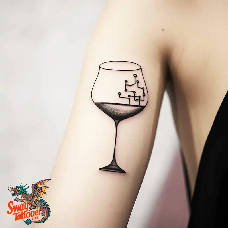 50 Wine Glass Tattoo Designs: Elegant Ink for the Sipper 19 Wine Glass Tattoo