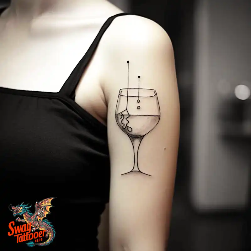 50 Wine Glass Tattoo Designs: Elegant Ink for the Sipper 21 Wine Glass Tattoo