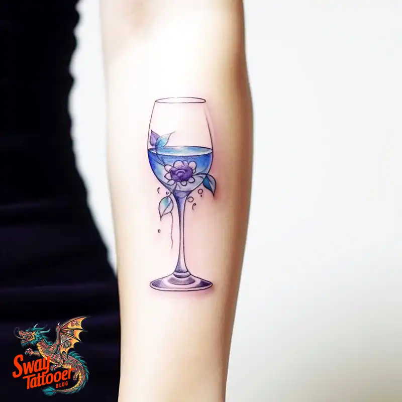 50 Wine Glass Tattoo Designs: Elegant Ink for the Sipper 23 Wine Glass Tattoo