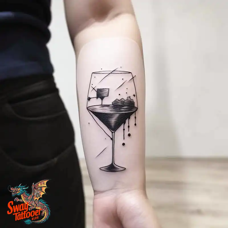 50 Wine Glass Tattoo Designs: Elegant Ink for the Sipper 37 Wine Glass Tattoo