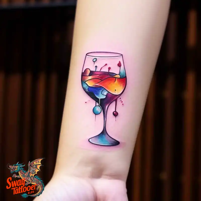 50 Wine Glass Tattoo Designs: Elegant Ink for the Sipper 17 Wine Glass Tattoo