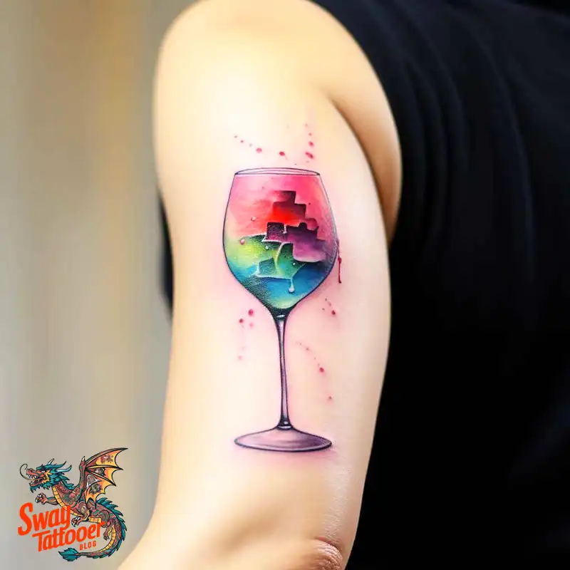 50 Wine Glass Tattoo Designs: Elegant Ink for the Sipper 13 Wine Glass Tattoo