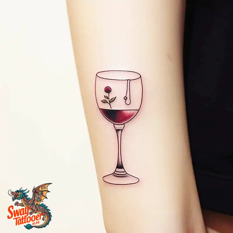 50 Wine Glass Tattoo Designs: Elegant Ink for the Sipper 12 Wine Glass Tattoo