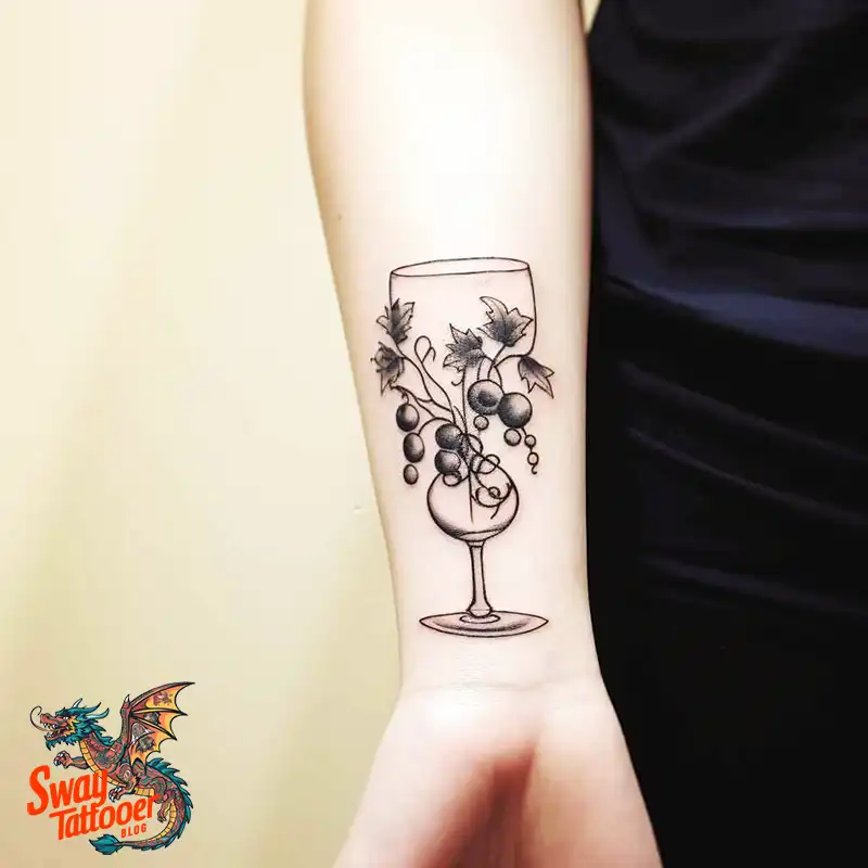 50 Wine Glass Tattoo Designs: Elegant Ink for the Sipper 38 Wine Glass Tattoo