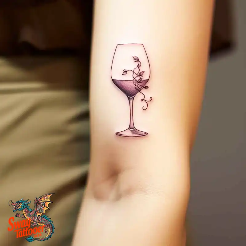 50 Wine Glass Tattoo Designs: Elegant Ink for the Sipper 6 Wine Glass Tattoo
