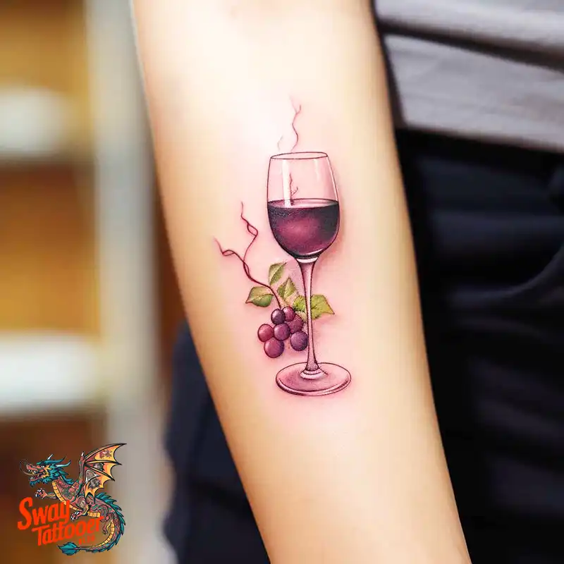 50 Wine Glass Tattoo Designs: Elegant Ink for the Sipper 5 Wine Glass Tattoo