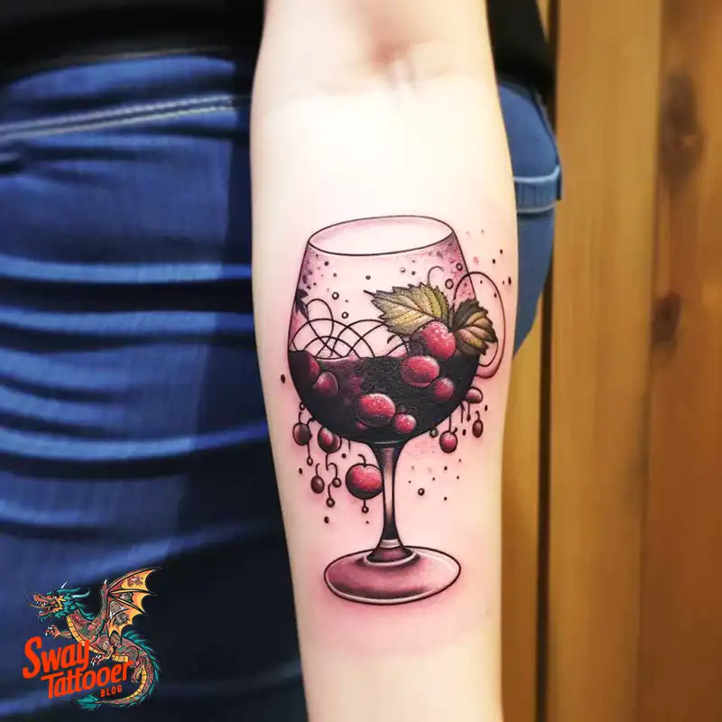 50 Wine Glass Tattoo Designs: Elegant Ink for the Sipper 3 Wine Glass Tattoo