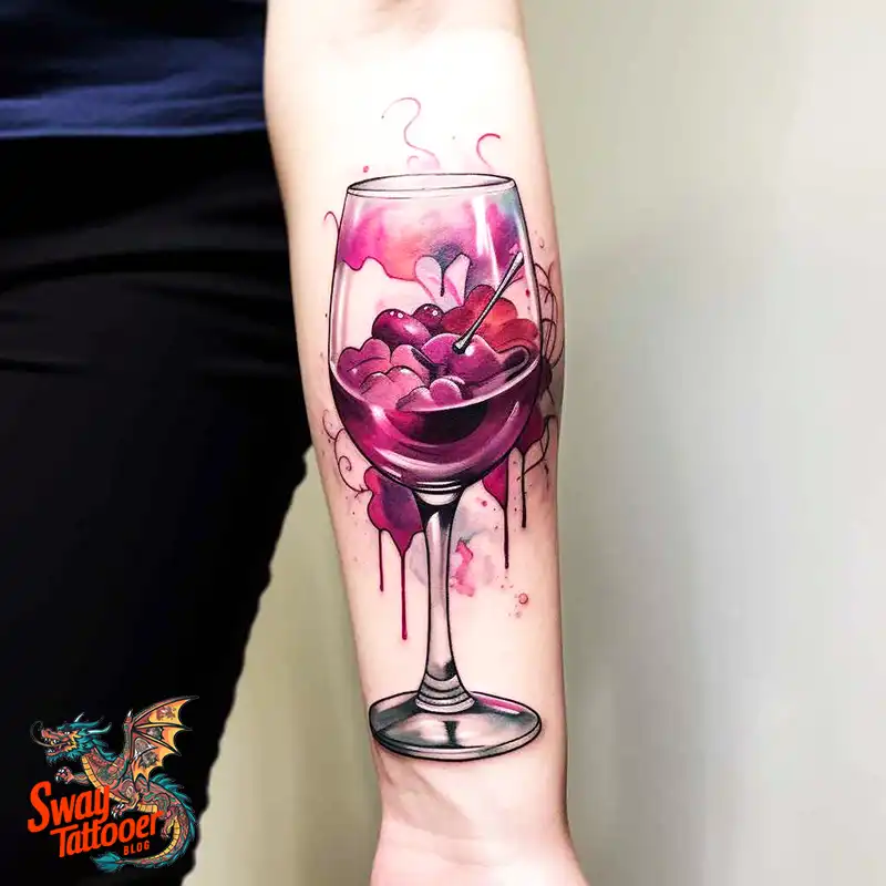 50 Wine Glass Tattoo Designs: Elegant Ink for the Sipper 1 Wine Glass Tattoo