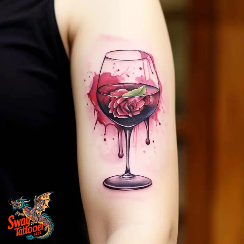 50 Wine Glass Tattoo Designs: Elegant Ink for the Sipper 42 Wine Glass Tattoo