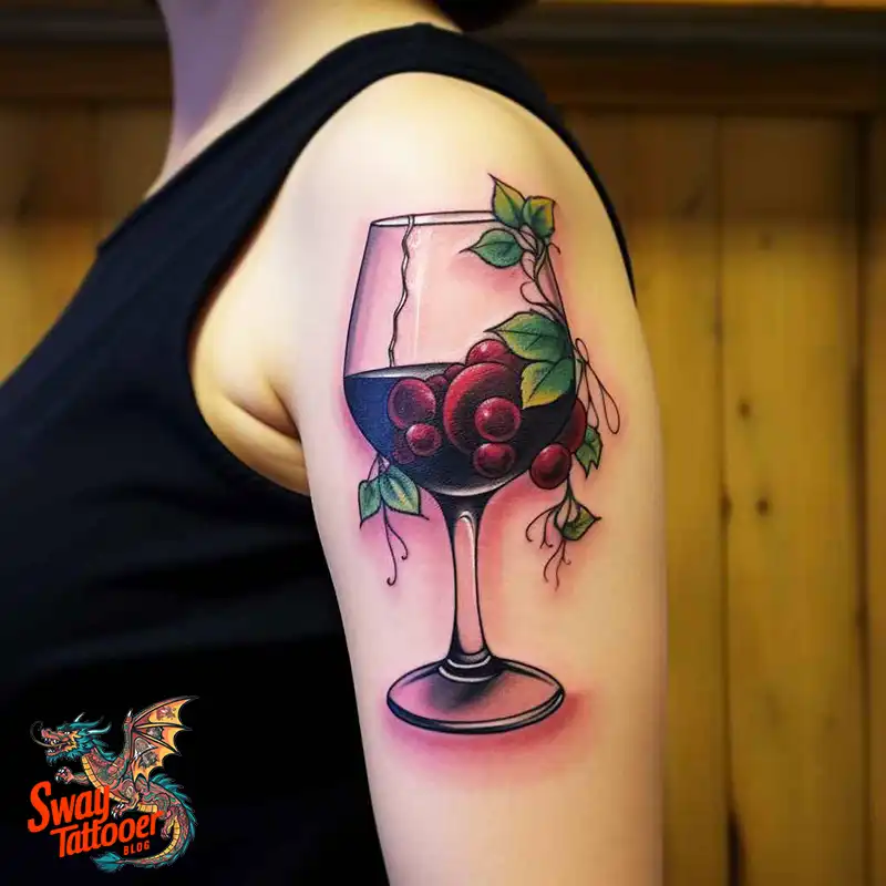 50 Wine Glass Tattoo Designs: Elegant Ink for the Sipper 43 Wine Glass Tattoo