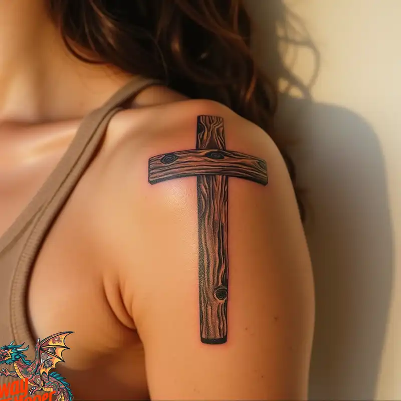 60 Wooden Cross Tattoo Designs: Timeless Symbol in Ink 3 wooden cross tattoo