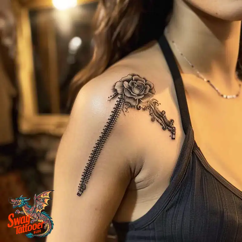 75 Zipper Tattoo Design Ideas: Trend & Stories Behind the Ink 29 Zipper Tattoo